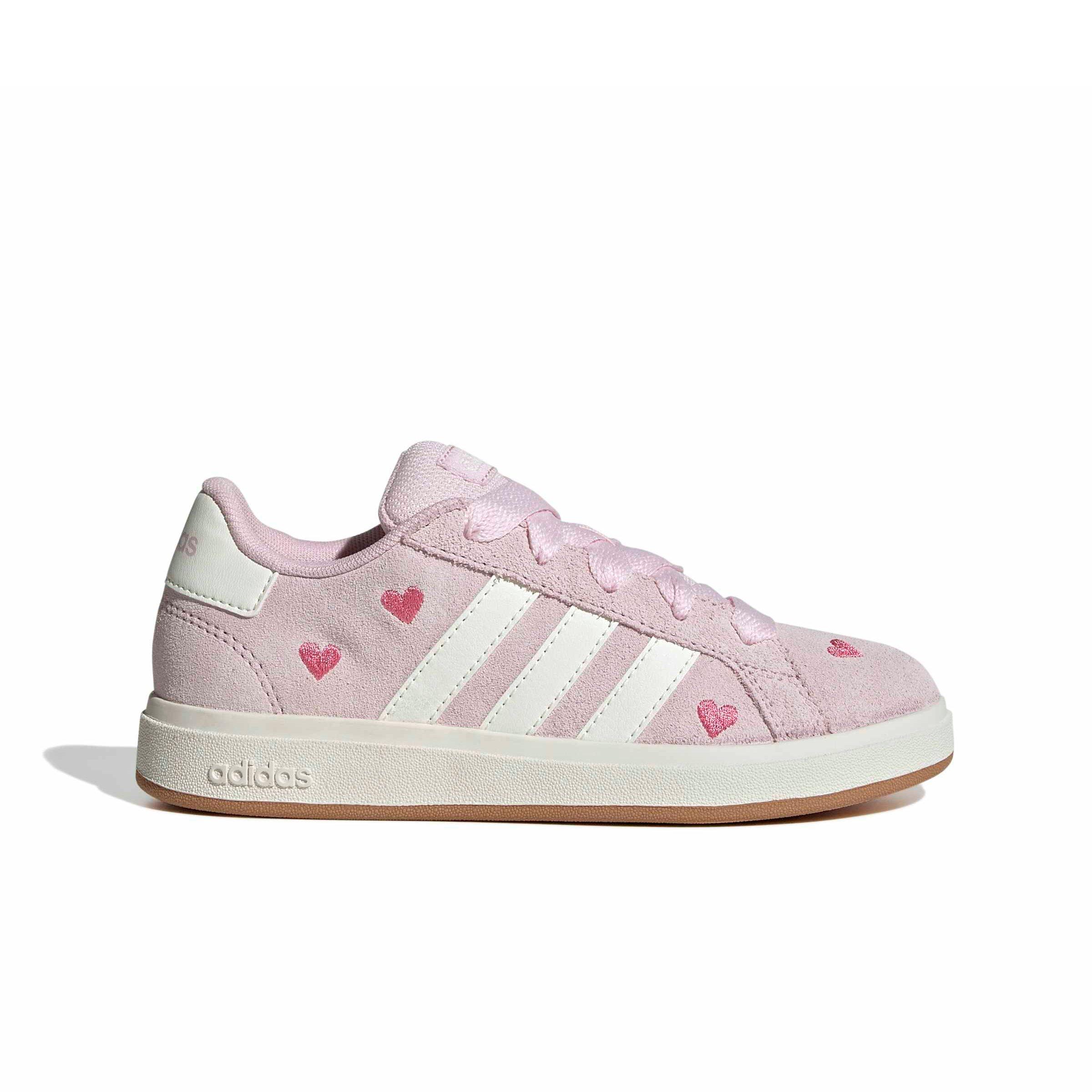 adidas Grand Court 00s "Clear Pink/Off White/Gum 10" Grade School Girls' Shoe - PINK/OFF WHITE/GUM